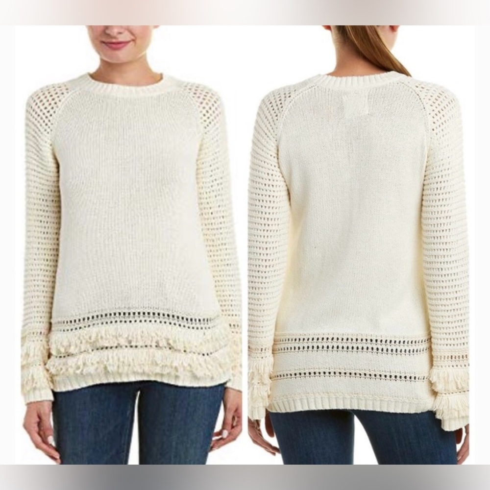 Boho Chaser brand Knit Sweater with Fringe…